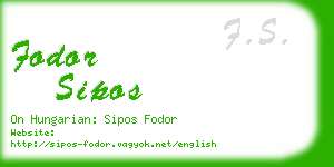 fodor sipos business card